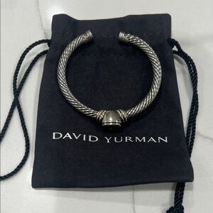 David Yurman Silver Women’s Cable Bracelet with Amethyst stone .